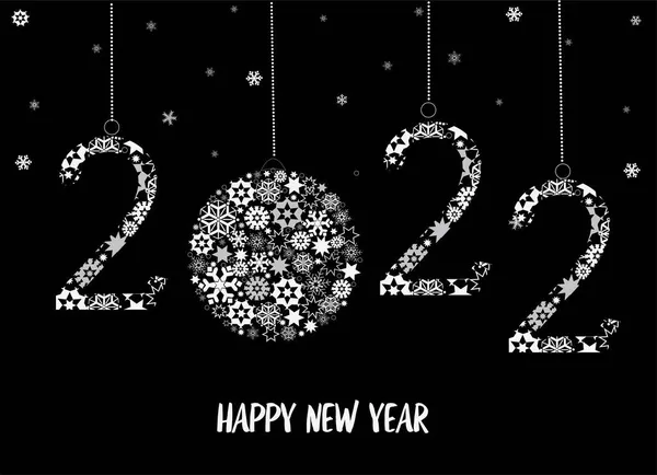 2022 Feliz Año Nuevo Tarjeta Felicitación — Vector de stock