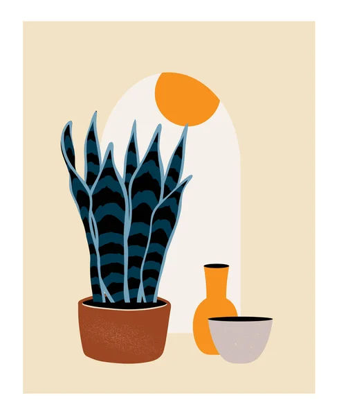 Abstrakter Hintergrund Mit Einer Pflanze — Stockvektor