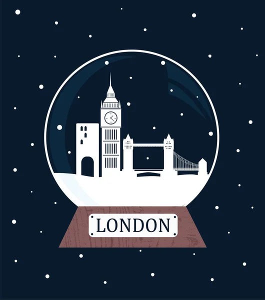Londres Ville Boule Verre Noël — Image vectorielle