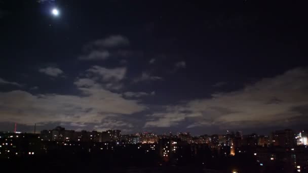 Nacht stad timelapse — Stockvideo