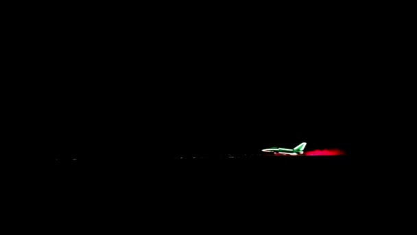 Verlichte vliegtuig model — Stockvideo