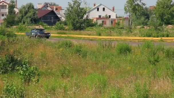 Mercury Park Lane, sluggish vintage car driving over countryside — Stock Video