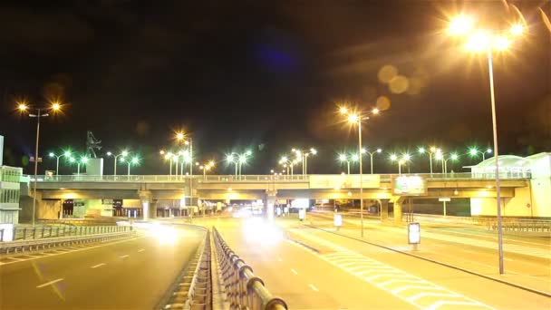 Puente noche timelapse — Vídeo de stock