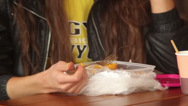 快餐食品吃 — 图库视频影像