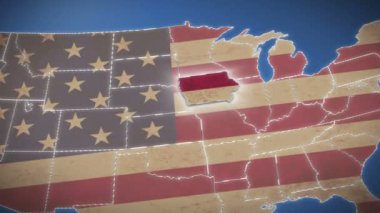 Iowa ABD harita üzerinde