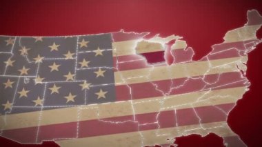 Wisconsin ABD harita üzerinde