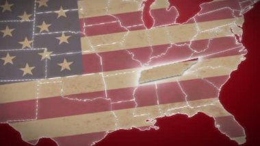 Tennessee ABD harita üzerinde