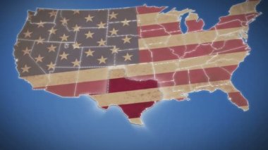 Texas ABD harita üzerinde