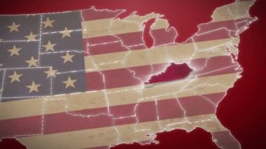 Kentucky ABD harita üzerinde