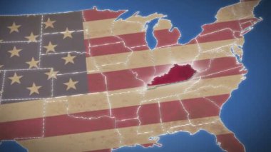 Kentucky ABD harita üzerinde