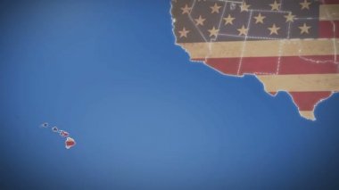 Hawaii usa haritası üzerindeki