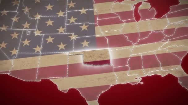 Oklahoma en Estados Unidos mapa — Vídeo de stock