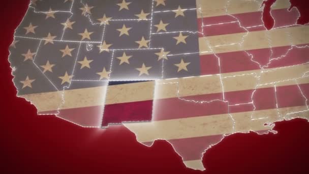 Nuevo México en el mapa de USA — Vídeo de stock