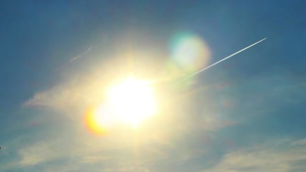 Airplane landing silhouette — Stock Video