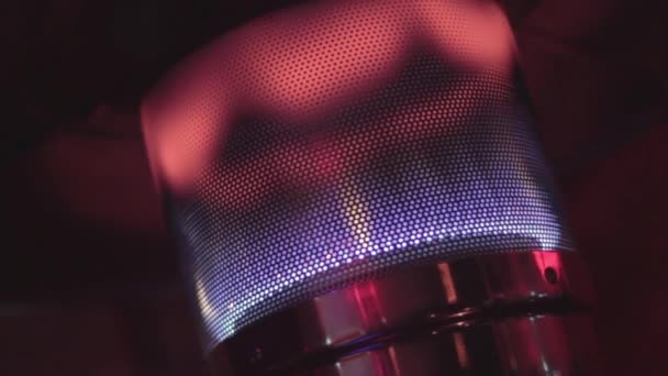 Gas heater in a rooftop bar — Stock Video