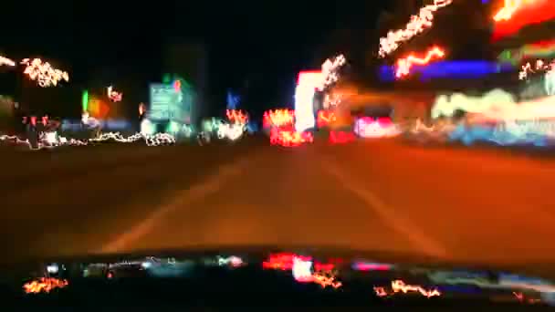 夜の車のドライブ — ストック動画