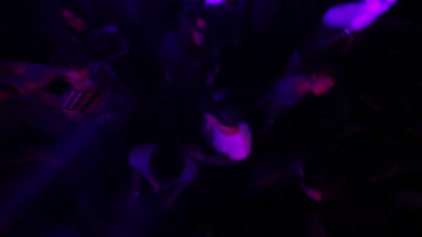 Люди и ди-джей в ночном клубе — стоковое видео