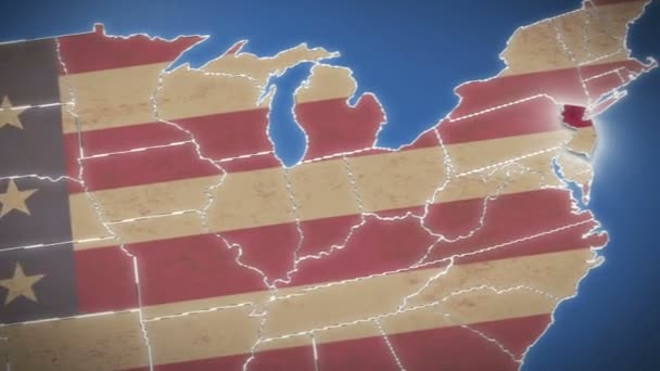 New Jersey sur la carte des USA — Video