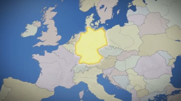 Alemania en el mapa de Europa — Vídeos de Stock