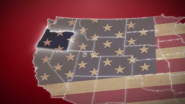 Oregon no mapa dos EUA — Vídeo de Stock