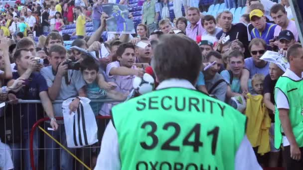 Security on a soccer match — Stock Video