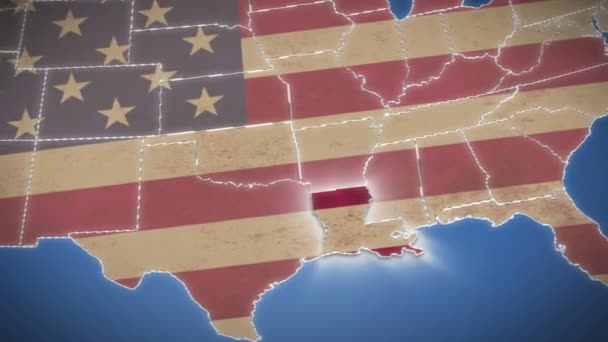 Louisiane sur la carte USA — Video