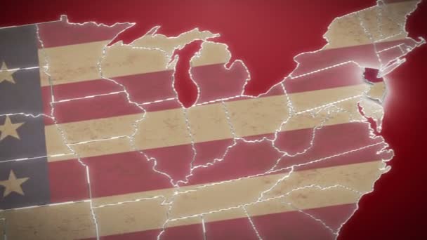 Нью-Джерси на карте США — стоковое видео