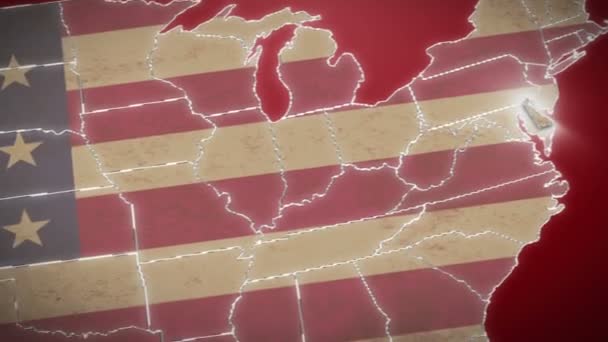 Delaware на карте США — стоковое видео
