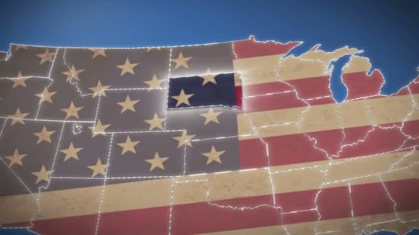 Dakota del Sud sulla mappa di USA — Video Stock