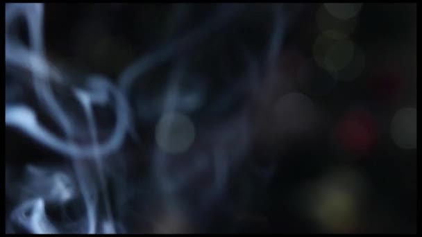 烟雾和圣诞树灯光背景 — 图库视频影像