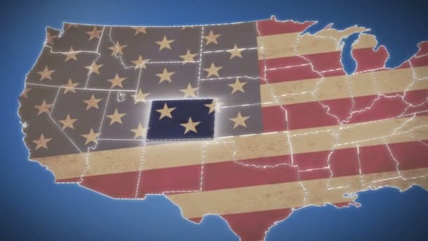 Colorado on USA map — Stock Video