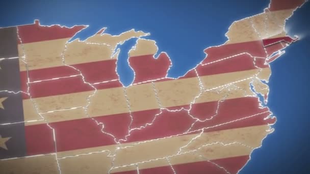 Massachusetts auf usa map — Stockvideo