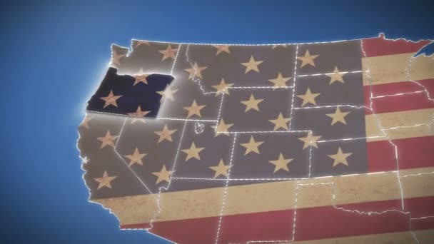 Oregon på usa karta — Stockvideo