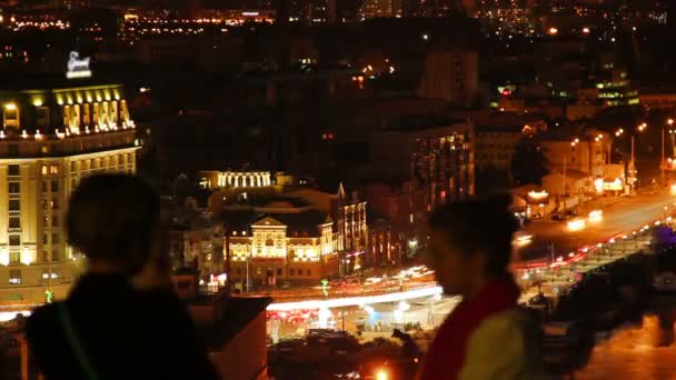 Gece şehir görme görme yer — Stok video