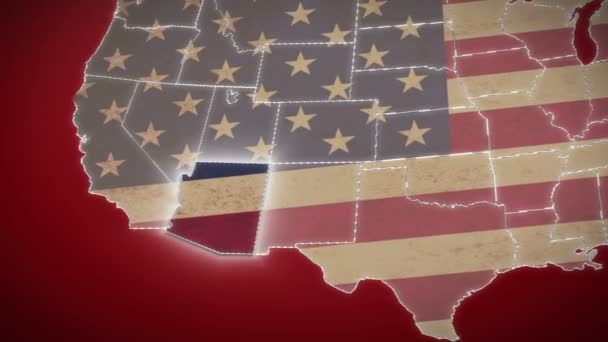 Арізона на карті США — стокове відео