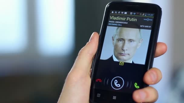 プーチン ロシア大統領からの公式の受信呼び出し — ストック動画