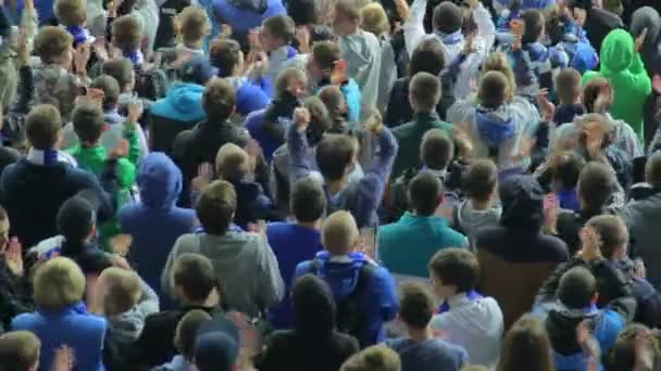 Supporters in fan sector shout — Stock Video