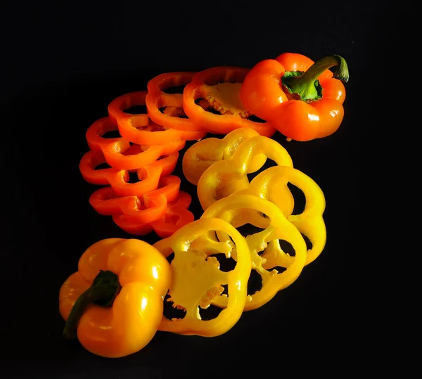 Sliced bell peppers — Stock Photo, Image