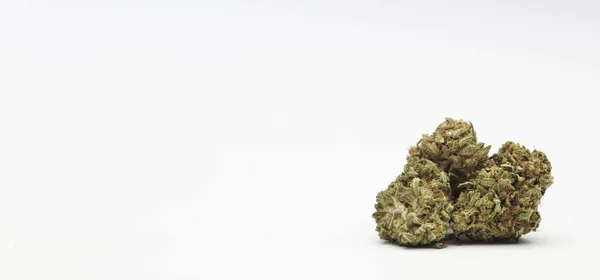 Set Marihuana Knospen Auf Weißem Hintergrund — Stockfoto