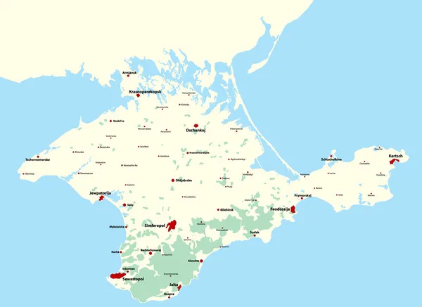 クリミア半島の地図 — ストックベクタ