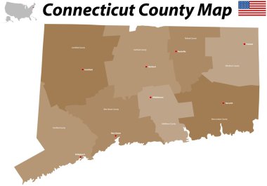 Connecticut şehir haritası