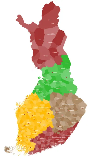 Landkarte von Finnland — Stockvektor