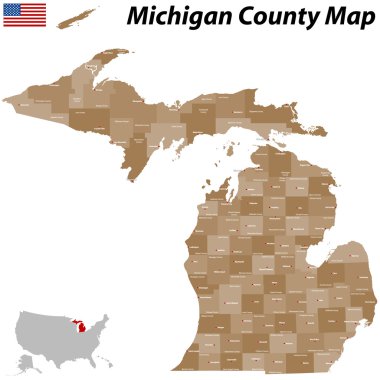 Michigan İlçe Haritası