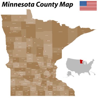 Minnesota County Map clipart