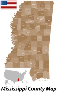 Mississippi County Map clipart