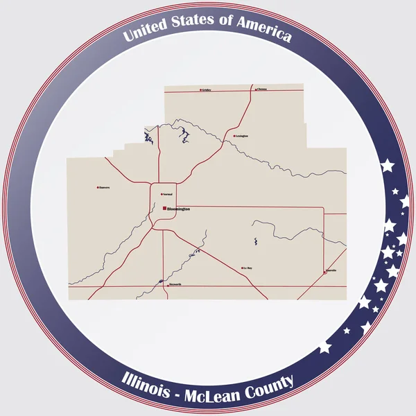 Große Und Detaillierte Karte Von Mclean County Illinois Usa — Stockvektor