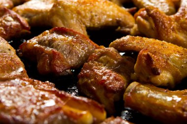 form, yakın çekim fırında kızarmış et