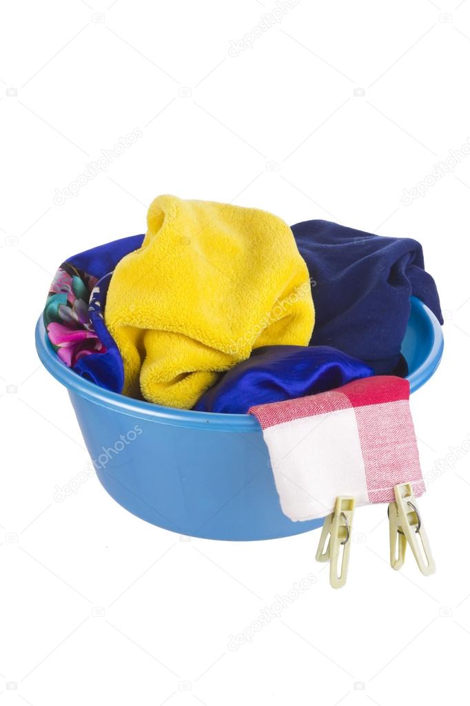 Laundry - wash-basin with clothes