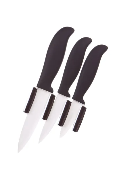 Kuchyňské nože izolované na bílém — Stock fotografie