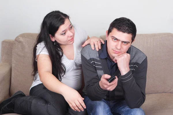 Young couple having a fight at home — Stock Photo, Image